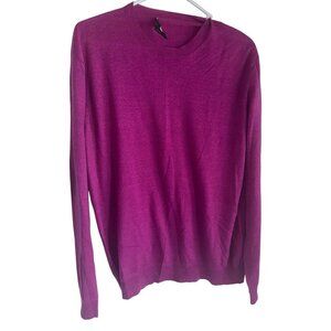 Mens Brett Johnson Italy Linen Cashmere Crewneck Sweater Purple 54 US Large